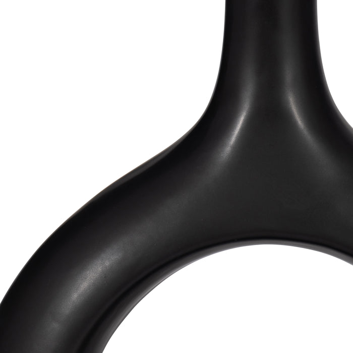 Vase courbé de 9 po en céramique avec découpe - noir