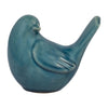 Oiseau qui regarde de côté de 5 po en céramique - bleu