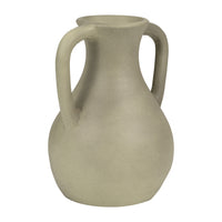 Vase carafe de 11 po en terre cuite avec poignées - vert sauge
