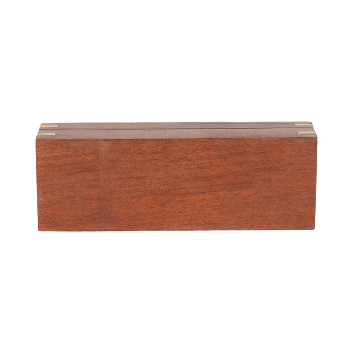Boîte à dominos de 8 po x 3 po en bois - brune
