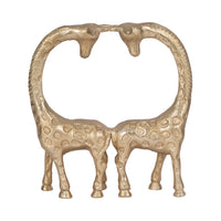 Couple de girafes de 10 po en métal - doré