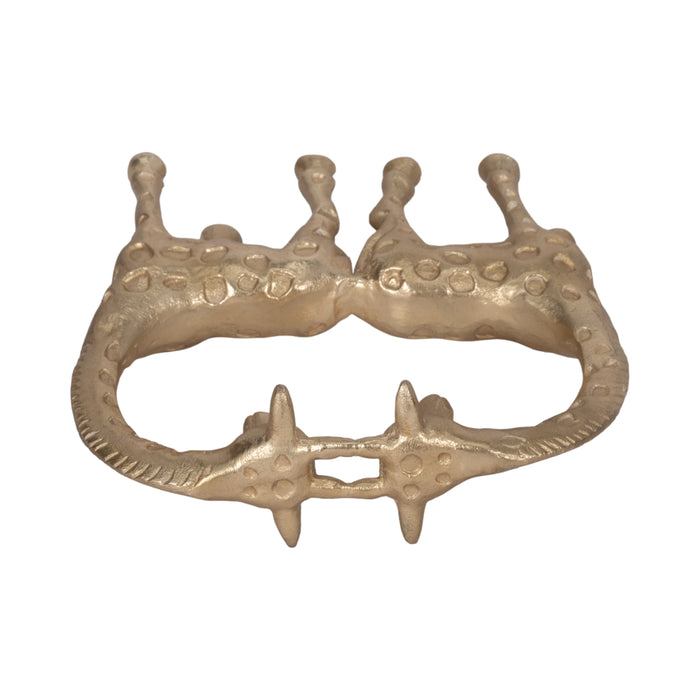 Couple de girafes de 10 po en métal - doré
