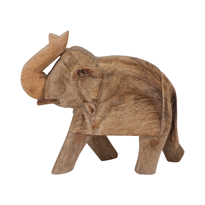 Éléphant de 7 po en manguier - brun