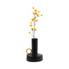 Vase de 9 po en métal avec poignée - noir et doré