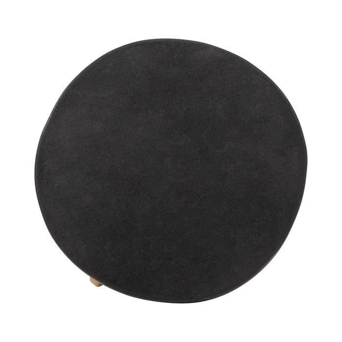 Vase de 9 po en métal avec poignée - noir et doré