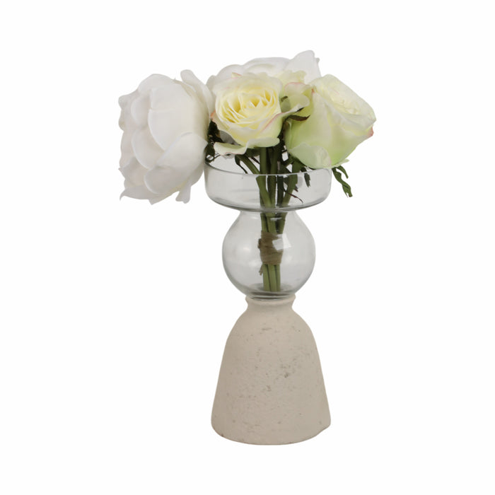 Vase Ecomix de 9 po en verre - ivoire