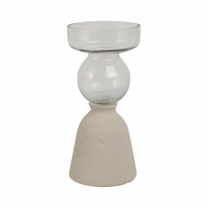 Vase Ecomix de 9 po en verre - ivoire