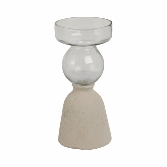Vase Ecomix de 9 po en verre - ivoire