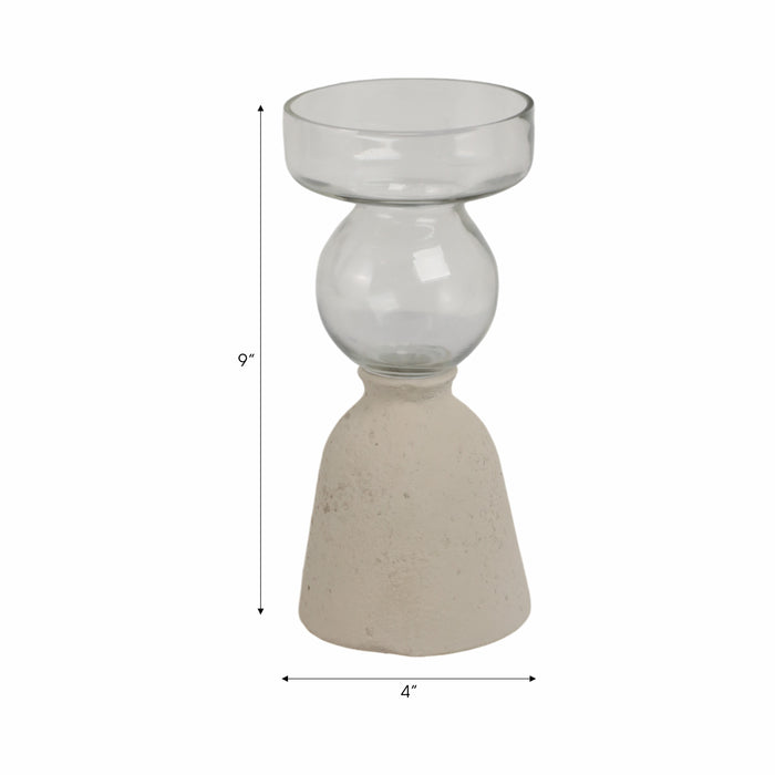 Vase Ecomix de 9 po en verre - ivoire