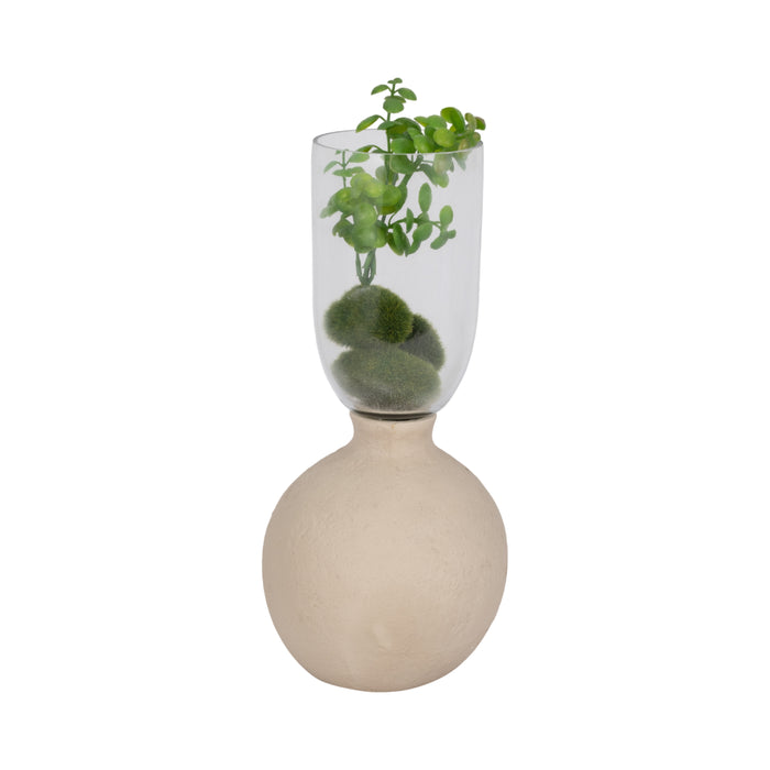 Vase Ecomix de 13 po en verre - ivoire