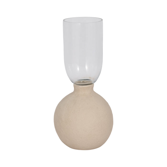 Vase Ecomix de 13 po en verre - ivoire