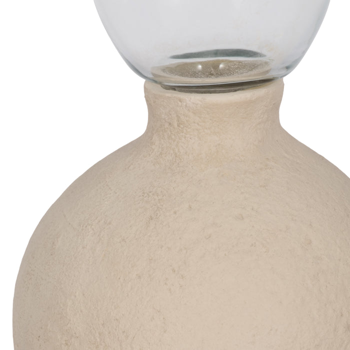 Vase Ecomix de 13 po en verre - ivoire