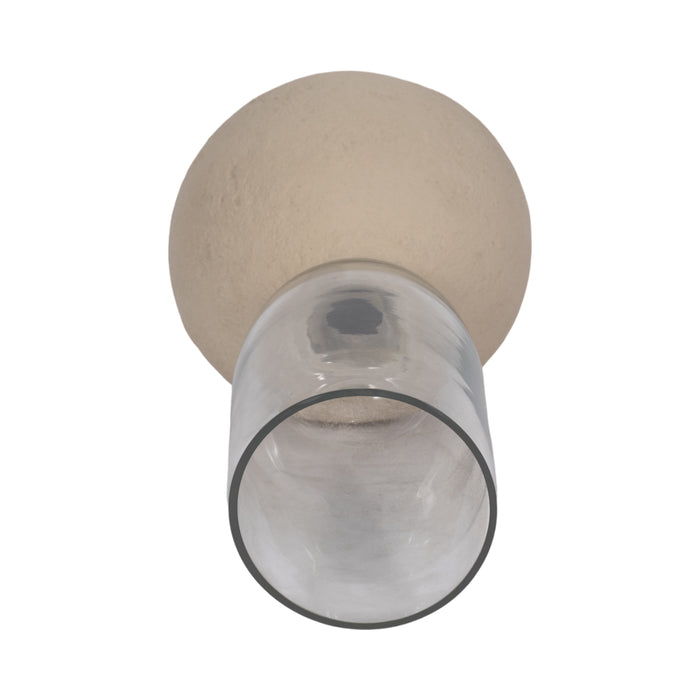 Vase Ecomix de 13 po en verre - ivoire