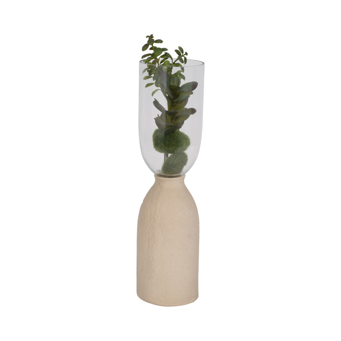Vase Ecomix de 15 po en verre - ivoire