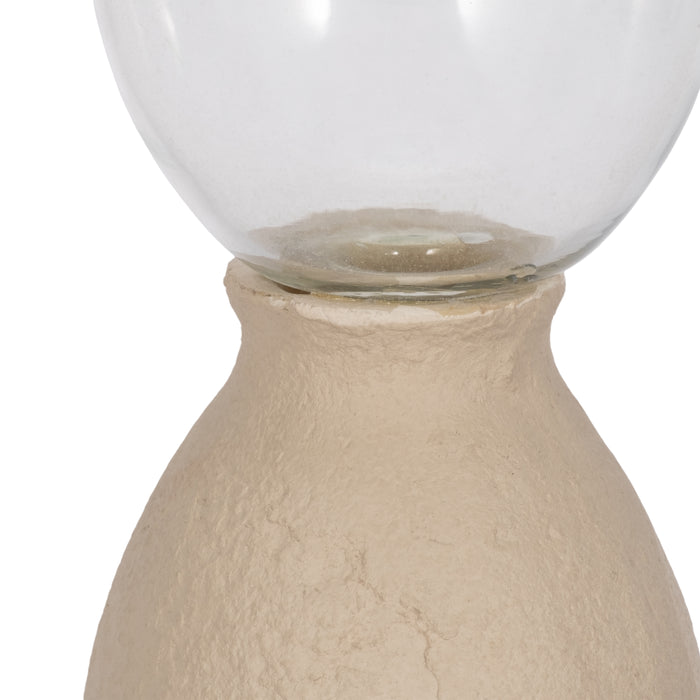 Vase Ecomix de 15 po en verre - ivoire