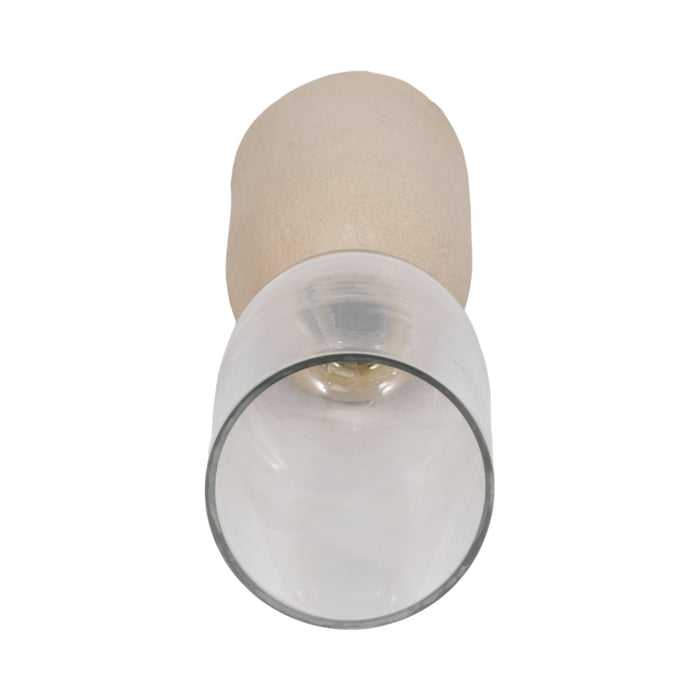 Vase Ecomix de 15 po en verre - ivoire