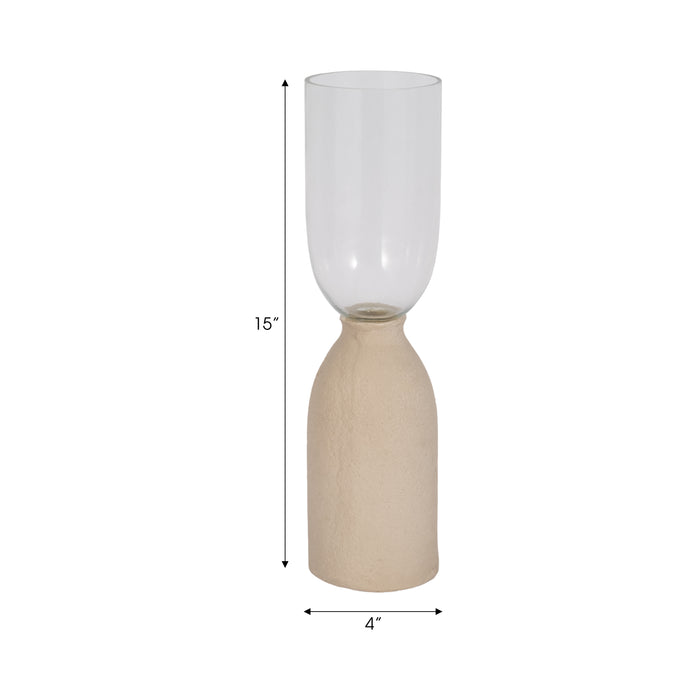 Vase Ecomix de 15 po en verre - ivoire