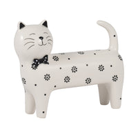  Chat de 8 po x 7 po à motif de marguerite - blanc