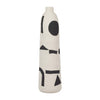 Vase Funky de 15 po en céramique - ivoire et noir