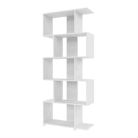 Bibliothèque charmante Petrolina de Manhattan Comfort avec 5 tablettes en zigzag - blanche