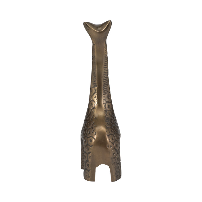 Girafe de 10 po en métal à motif alvéolaire - bronze