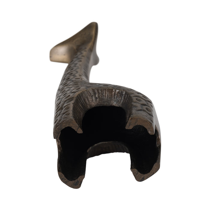 Girafe de 10 po en métal à motif alvéolaire - bronze