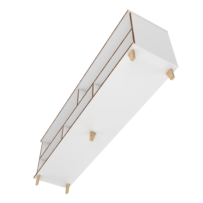 Meuble pour téléviseur Warren de Manhattan Comfort de 70,87 po avec 5 tablettes - blanc et chêne