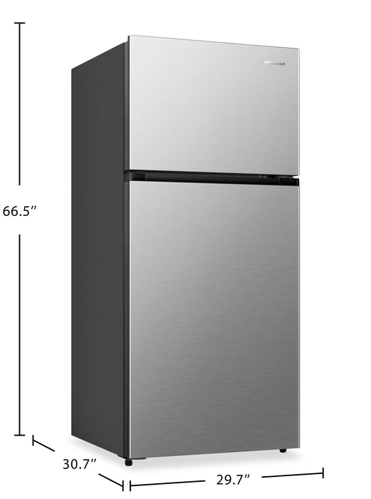 Réfrigérateur Hisense de 21,2 pi3 et de 30 po pleine profondeur à congélateur supérieur - acier inoxydable - RT21N3ESE
