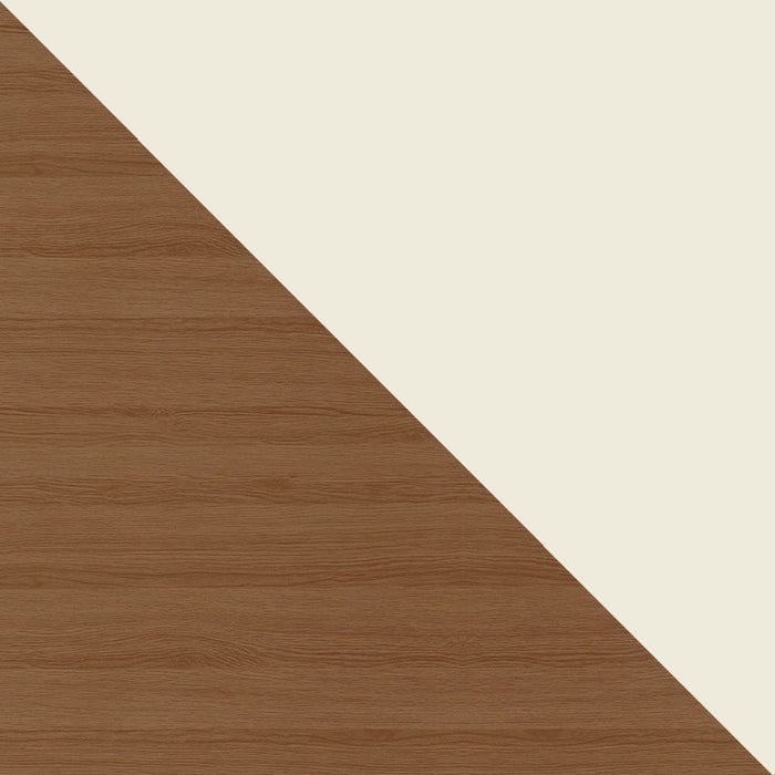 Meuble pour téléviseur Utopia de Manhattan Comfort de 53,14 po avec pattes évasées en bois et 4 tablettes - blanc cassé et crème d'érable