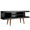 Meuble pour téléviseur Utopia de Manhattan Comfort de 53,14 po avec pattes évasées en bois et 4 tablettes - noir