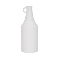 Vase en forme de bouteille de 16 po en dolomite à texture rugueuse - blanc