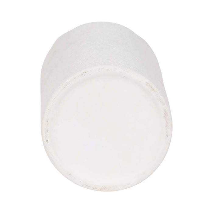 Vase en forme de bouteille de 12 po en dolomite à texture rugueuse - blanc