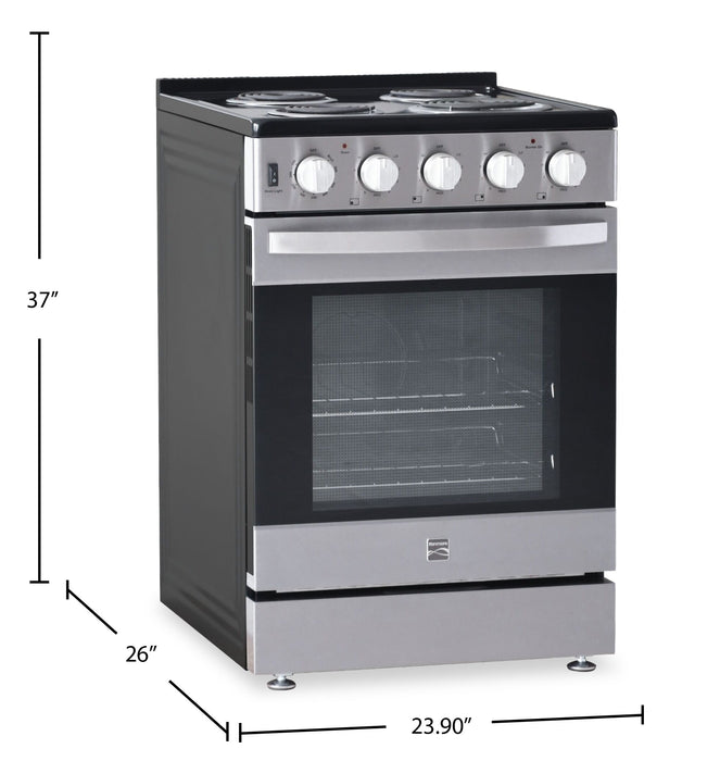 Cuisinière électrique amovible Kenmore de 24 po avec commandes à l’avant et éléments en serpentin - acier inoxydable - KKCTR24-FC-SS 