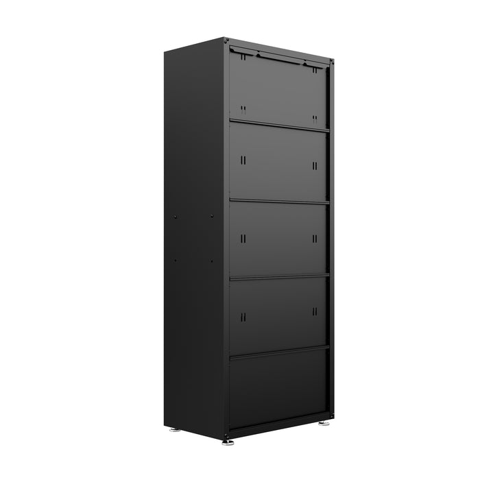 Armoire Fortress de Manhattan Comfort de 75,4 po en métal texturé avec 4 tablettes réglables pour le garage - gris anthracite