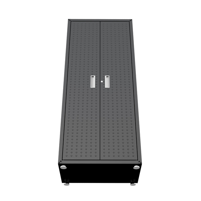 Armoire Fortress de Manhattan Comfort de 75,4 po en métal texturé avec 4 tablettes réglables pour le garage - gris anthracite