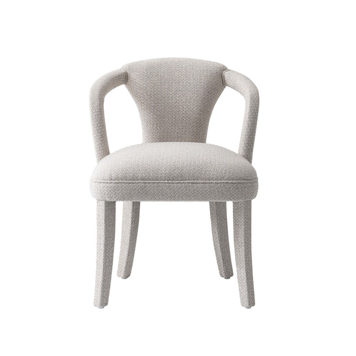 Fauteuil Palmer style milieu du siecle moderne en tweed rembourre, coloris Silver Lining