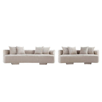  Ensemble de canape 2 pieces Verandah style milieu du siecle en beige