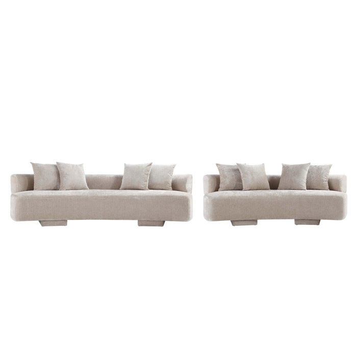 Ensemble de canape 2 pieces Verandah style milieu du siecle en beige