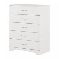  Step One Commode 5 Tiroirs - Blanc Solide