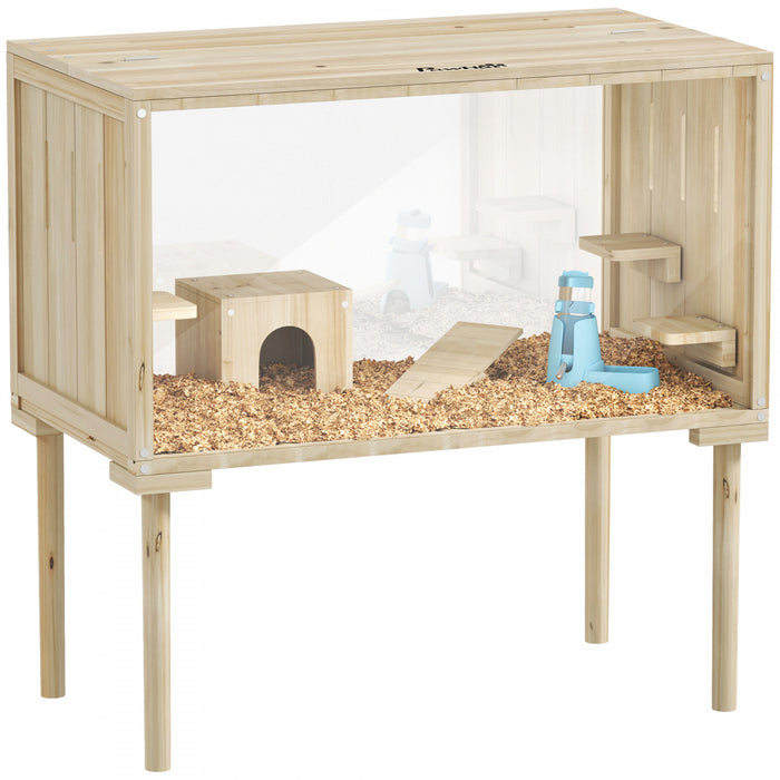 Cage A Hamster En Bois Pour Gerbille, Bois Naturel