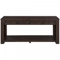 Table Console Gracie En Bois Massif Avec Tiroirs Et Etagere - Espresso