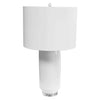Très grande lampe de table Goliath de Dainolite en céramique, avec abat-jour cylindrique, fini blanc et 1 ampoule
