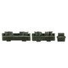 Ensemble canape 3 pieces Verandah style mid-century modern en vert olive