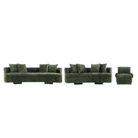  Ensemble canape 3 pieces Verandah style mid-century modern en vert olive