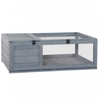 Pawhut Wood Tortoise House Interieur Exterieur Tortue Habitat Reptile Cage Pour Lezards, Geckos 35,7