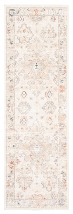Carpette longue Rococo ivoire - 2 pi 8 po x 8 pi 2 po  