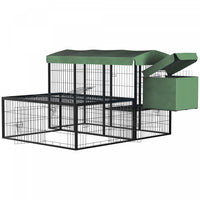 Pawhut Poulailler En Metal, Cage A Volaille Pour Poulailler D'exterieur Avec Auvent Resistant A L'ea