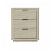 Table de nuit moderne Evelyn 20\" en bois naturel (3 tiroirs)