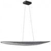 Luminaire suspendu horizontal Pinkerton de Dainolite avec abat-jour en feutre gris, fini noir mat et ampoule de 30 W