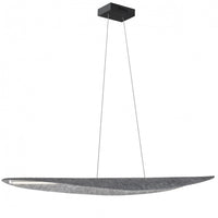 Luminaire suspendu horizontal Pinkerton de Dainolite avec abat-jour en feutre gris, fini noir mat et ampoule de 30 W